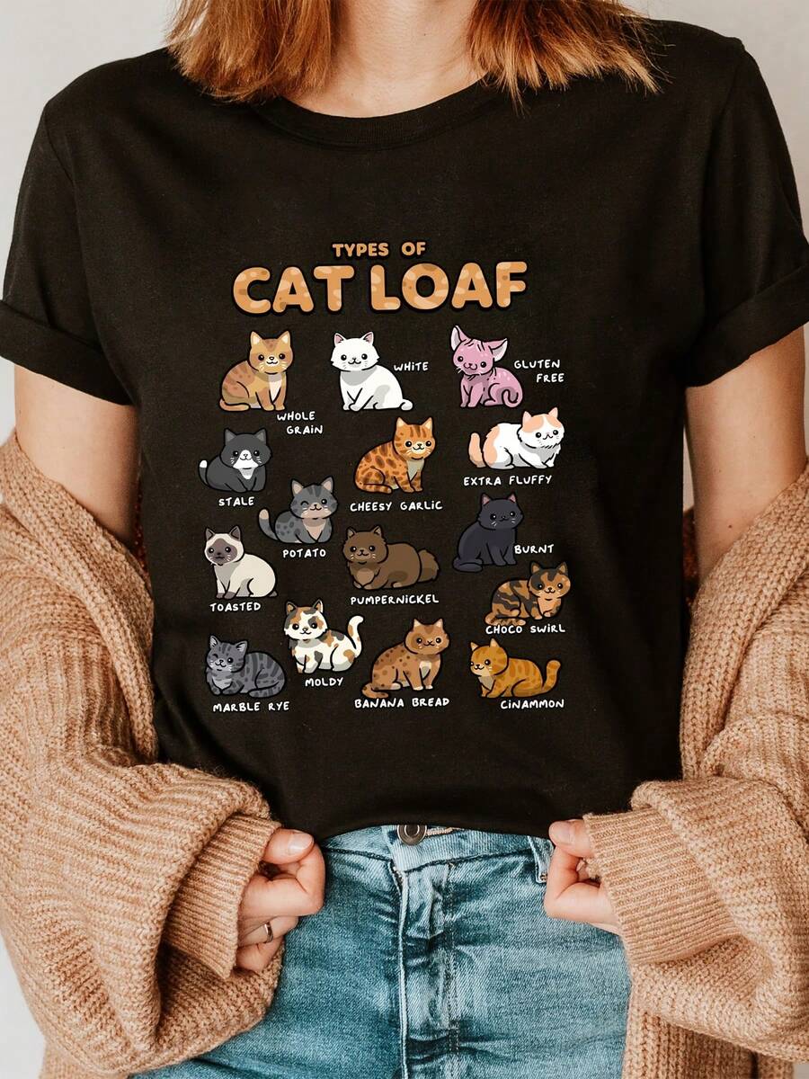 Camiseta de mujer para primavera y verano - Negro - Ver 1