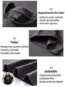 1pieza Blusas de mujer hermosas Blusas para mujeres Conjuntos de ropa para mujeres Caifanes 180G Camiseta negra y blanca con impresión de corazón y calavera de alta calidad Cuello redondo básico holgado transpirable versátil lavable en máquina cómodo Talla S ~ 3XL Esencial diaria casual deportiva para verano. - Negro - Ver 8
