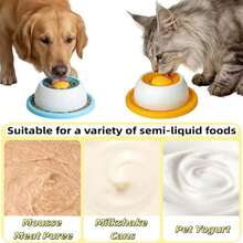 Dog Licking Toy, Slow Feeder Dog Lick Bowl Food Dispenser, Helps Dental Cleaning, Relieve Dog Anxiety And Boredom, Treat Feeding, Anti-Slip Suction Cup Anti-Tipping, Easy To Clean Suitable For Liquid And Soft Food - Multicolor - View 6