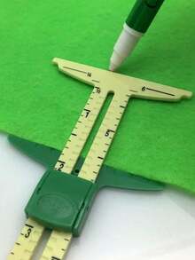 1个滑动式量规，缝纫测量工具，适用于缝纫和裁剪，缝纫配件，缝纫用品 - 彩色 - 查看 2
