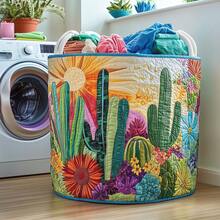 Cesta de Almacenamiento de Ropa Sucia Acolchada de Algodón Serie Cactus 2026, Cesta Antipolvo para Ropa Sucia - 37 modelos - Ver 11