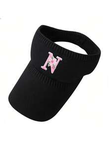 1pc Fashionable Elegant Women's Summer Outdoor Sports Mesh Beach Hat With 26 Letters, Suitable For Running, Outdoor Activities, Daily Wear - Black - View 11