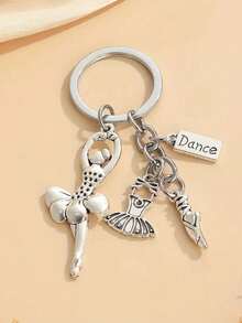 1pc Creative Fashion Ballet Dancer Themed Keychain - Zinc Alloy Material With Ballet Shoes, Tutu And Dancer Patterns - Ideal Gift For Valentine's Day, Women's Day, Mother's Day, Christmas And Halloween - Multicolor - View 4
