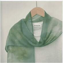 1pc Long Flowing Ribbon Semi-Transparent Silk Scarf Women's Light Summer Lightweight Ribbon Specialty Headscarf Wrap - Green - View 3