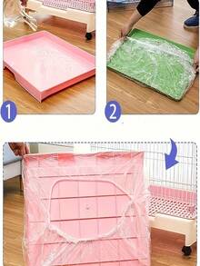 50 tấm lót mỏng bằng nhựa co giãn dùng cho lồng thỏ, khay chim, lồng chuột hamster, đồ dùng cho thú cưng, thảm lót khay, dễ vệ sinh. - Nhiều màu - Xem 2