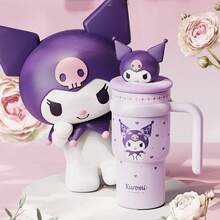 Miniso Sanrio Hello Kitty Cinnamoroll Kuromi Cold Drink Cup Cute Cartoon Thermos Cup Large Capacity Stainless Steel Insulated Cup Tumbler Outdoor Portable Water Bottle 700ml/24oz - Multicolor - View 9