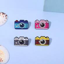 Men's Cartoon Anime Badge Brooch, Creative Camera Pin - Black - View 11