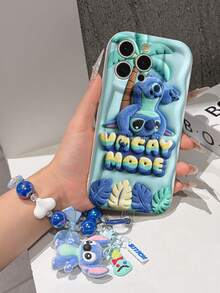 Disney Lilo & Stitch Phone Case With Stitch Charm And Stitch Lanyard - Cute Stitch Protective Case With Vacay Mode And Palm Tree Design, Equipped With Delicate Stitch Decorative Lanyard And Beaded Bracelet For Easy Carrying, Compatible With IPhone 17, 16, 15, 14, 13, 12, 11 Pro Series, Ideal For Birthdays, Holidays, Anniversaries, Graduation Gifts, Or Any Special Occasion To Surprise Family, Friends, Classmates, And Loved Ones. - trắng - Xem 6