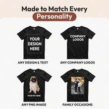 Custom T-Shirts For Men/Women With Image/Text Personalization On The Front And Back. The Perfect Personalized Shirt - Black - View 3