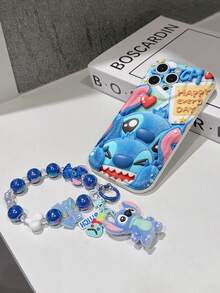 Disney Lilo & Stitch Phone Case With Stitch Charm And Stitch Lanyard - Cute Stitch Protective Case With Happy Everyday Photo Frame Design, Equipped With Delicate Stitch Decorative Lanyard And Beaded Bracelet For Easy Carrying, Compatible With IPhone 17, 16, 15, 14, 13, 12, 11 Pro Series, Ideal For Birthdays, Holidays, Anniversaries, Graduation Gifts, Or Any Special Occasion To Surprise Family, Friends, Classmates, And Loved Ones. - 白色 - 查看 7