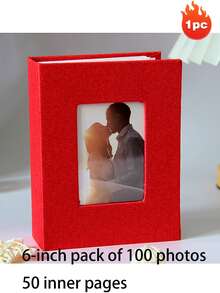 100-Page Large Capacity Creative Photo Album, 6-Inch Fabric Surface, Suitable For Family, Fashionable Wedding And Family Photo Memorial Album, Living Room, Office Decoration, Mother's Day Spring Gift - Multicolor - View 15