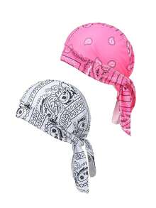 1 pieza Gorro de pirata elástico unisex, diadema, braga para el cuello, adecuado para salidas diarias, ciclismo, deportes, senderismo - Multicolor - Ver 7