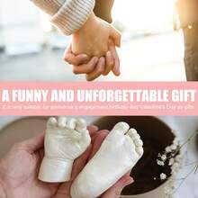 3D Hand Mold Clone Powder Kit, DIY Hand Casting Plaster Set, Couple Baby Handprint Making DIY Craft Gift For Home Decoration - Grey - View 5