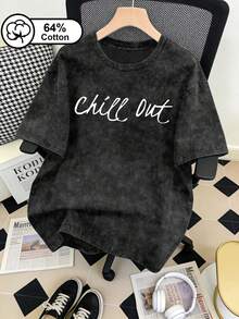 Áo thun ngắn tay nữ cỡ lớn, chất liệu 64% cotton, kiểu dáng vintage, thích hợp mặc hàng ngày, in hình cây dừa biển, phong cách đường phố Mỹ, thể thao năng động, phù hợp cho hoạt động ngoài trời, áo hè nữ, trang phục mùa hè, họa tiết in màu đen, thích hợp cho kỳ nghỉ. - màu đen - Xem 2