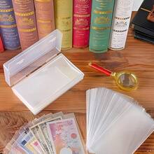 100/200/300Pcs Bolsas Protectoras de Billetes, Cajas de Almacenamiento, Bolsas de Almacenamiento de Monedas Conmemorativas & Billetes, Usa Esta Colección Para Organizar Tus Billetes - Multicolor - Ver 11