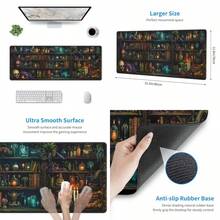 Library Mysterious Mouse Pad XL - Alfombrilla de mouse antideslizante con base de goma antideslizante para computadora portátil y juegos de computadora de 31.5 x 12 pulgadas - Biblioteca misteriosa - Ver 1