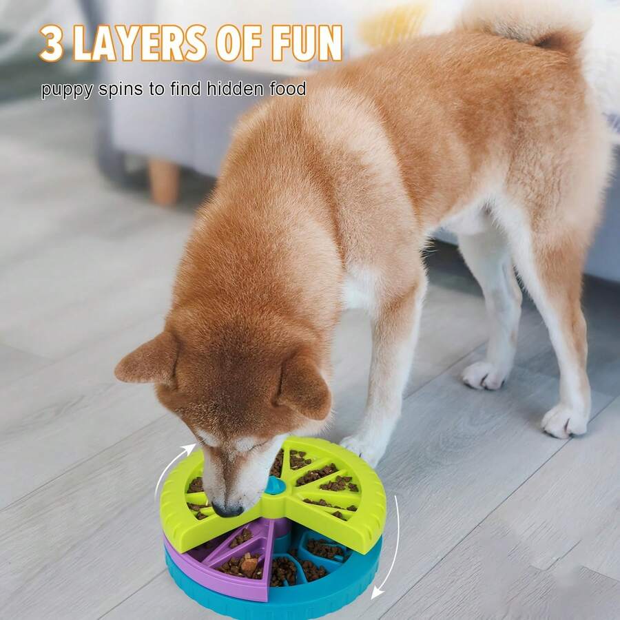 Fun Slow Feeder Bowl For Dogs, Small To Medium Breeds Puzzle Slow Feeding Bowl With Rotating Design Interactive Dog Bowl For Playful Mealtime Dismantle For Easy Cleaning Dog Accessories, Pet Supplies Dog Stuff - Xanh lá nhạt - Xem 1