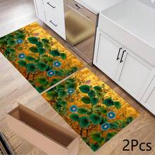 1 件装旋花印花沥水垫/吸水垫/干燥垫，适用于咖啡机、餐具 - 吸水性强的聚酯纤维桌面保护垫，带橡胶防滑垫，可用于厨房台面装饰、家庭酒吧和餐桌 - 彩色 - 查看 12