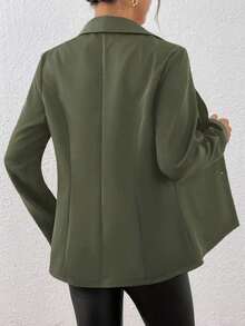Chaqueta de blazer ajustada de manga larga y sexy para mujer, conjunto verde, chaqueta de traje para mujer, blazer verde para mujer, blusas sociales, ropa de oficina para mujer, ropa de negocios profesional, abrigo de invierno para mujer verde - verde militar 2 - Ver 2