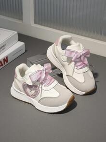 1 Pair New Children All-Season Casual Outdoor Sports Shoes, Princess Heart Style Versatile - Baby Pink - View 16