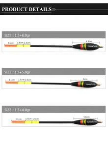 3pcs Copper Fishing Floats, Rock Fishing Floats, Visible Wooden Thick Tail Fishing Floats, Carp Fishing Rod Tackle - Multicolor - View 10