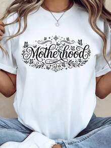 Unisex "Cool Mom" Maternity T-Shirt, A  Tee For Moms, A Fun Maternity Gift For Mother's Day. Made From 220g Pure Cotton, This Unisex T-Shirt Is The Perfect Weight For All Seasons And Suitable For Both Men And Women. The Durable, High-Quality Fabric Is Soft To The Touch And Long-Lasting. Breathable And Breathable, It's Ideal For Women In Spring And Summer, On Vacation, Mother's Day, Or Independence Day. - 白色 - 查看 1