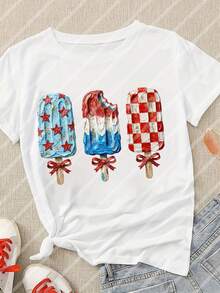 10 pouces Autocollants de transfert de chaleur patriotiques de Popsicle, convenant pour le 4 juillet Jour de l'Indépendance, le Jour du Souvenir, les T-shirts, les sweats, la décoration de tissu, les oreillers, les sacs fourre-tout, des patchs de transfert thermique en plastique durable, décorations de fête de vacances - Taille unique - Voir 9