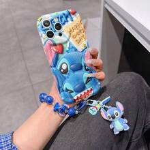Disney Lilo & Stitch Phone Case With Stitch Charm And Stitch Lanyard - Cute Stitch Protective Case With Happy Everyday Photo Frame Design, Equipped With Delicate Stitch Decorative Lanyard And Beaded Bracelet For Easy Carrying, Compatible With IPhone 17, 16, 15, 14, 13, 12, 11 Pro Series, Ideal For Birthdays, Holidays, Anniversaries, Graduation Gifts, Or Any Special Occasion To Surprise Family, Friends, Classmates, And Loved Ones. - 白色 - 查看 1