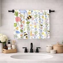 2/4/6pcs Dish Towel Set, Bee Pattern Print, Super Absorbent Microfiber Modern Cloth, Cooking & Baking Tea Towel, Dishcloth, Cleaning Towel, Hand Towel, Highly Soft & Absorbent, Kitchen Decor, Gift For Neighbor, Mom, Birthday, Housewarming For Friends, Kitchen Essentials, Daily Necessity - Multicolor - View 3