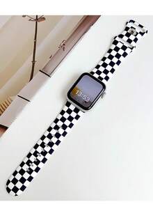 2入款時尚棋盤格印花矽膠錶帶，適用於Apple Watch 38mm 40mm 41mm 42mm 44mm 45mm 49mm (S10 42)mm (S10 46)mm (S11 42)mm (S11 49)mm，女款經典格紋錶帶，相容 Series 11 Ultra 3 SE3 Ultra 2 S10 SE2 9 8 7 SE 6 5 4 3 2 1，適合搭配穿搭、日常配戴與度假 - 彩色 - 查看 9