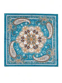 1 chiếc khăn vuông in họa tiết đơn giản 70cm, khăn bandana mùa xuân mới cho nữ, đa năng dùng làm khăn thắt eo, băng đô, khăn quàng cổ thời trang. - Nhiều màu - Xem 3