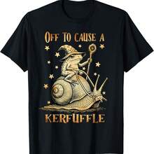 Funny Frog Meme Off To Cause Kerfuffle Wizard Whimsical Toad T-Shirt - Black - View 1
