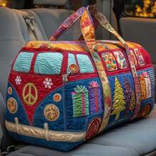 Bolso de Viaje de Algodón Acolchado con Diseño 3D de Autobús, Bolso de Yoga para Mujer con Estampado Moderno - 16 estilos - Ver 5