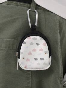 1 Pieza - Bolsa para auriculares, billetera, bolsa organizadora digital, funda protectora para auriculares, colgante de llavero, diseño estampado de conejo, modelo protector de alta gama. Diseño suave al tacto, a prueba de golpes y resistente a los arañazos. Compacto y portátil. Puede almacenar artículos pequeños como auriculares, cables de datos, cargadores, unidades USB y cambio. - Multicolor - Ver 4