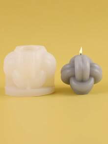 1个3D结形蜡烛硅胶模具 - A-白色 - 查看 2