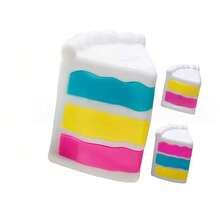 Juguete antiestrés de goma suave con forma de rebanada de pastel NeeDoh, juguete de apretón de rebote lento, regalo para niños y fiestas - Multicolor - Ver 4