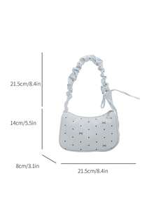 Bolso de hombro minimalista de unicolor y de moda - Azul - Ver 5