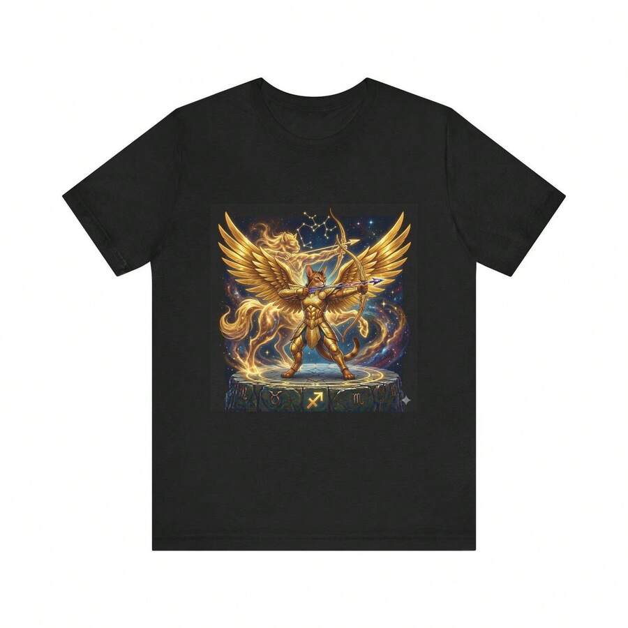 Kaos Unisex Anime Kucing Ksatria Emas Zodiak Sagitarius Hadiah Ulang Tahun Sagitarius Astrologi 220g Kaos Katun Serbaguna - Unisex - Untuk Segala Aktivitas Cocok untuk semua orang, baik wanita maupun pria Kain berkualitas tinggi dan tahan lama cocok untuk semua ukuran, lembut saat disentuh tetapi tahan lama Bernapas Atasan untuk wanita, pakaian musim gugur untuk wanita, pakaian liburan wanita, kostum Paskah, Hari St. Patrick - Negro - Ver 1