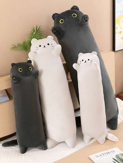1 pieza Muñeca de peluche de gato a rayas linda de 50cm/70cm - Muñeco de peluche suave y esponjoso, regalo perfecto para amantes de los gatos y decoración para la habitación de los niños, adecuado para cumpleaños, vacaciones, fiestas, Acción de Gracias, Navidad, Día de San Valentín y otras ocasiones