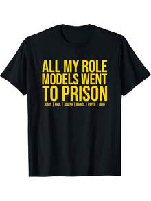 Camiseta de fe cristiana para hombre, diseñada con inspiración en versículos bíblicos, que incluye citas de Pablo, José, Daniel, Pedro y Juan.Disponible en morado y amarillo. Adecuado para fiestas y uso diario, perfecto para vacaciones y tiempo de juego, ideal para fiestas y vacaciones en familia, estilo urbano, moda moderna, atuendo de fiesta, ropa casual de verano. - Negro - Ver 1