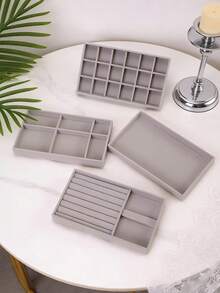 1/6pcs Velvet Jewelry Tray, Drawer Style Large Capacity Jewelry Storage Box With Separate Compartments, Can Be Used As Jewelry Box, Jewelry Tray, Stackable Jewelry Display Stand - Multicolor - View 3
