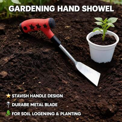 1 cái xẻng làm vườn bằng thép không gỉ, xẻng xúc tỏi, dụng cụ làm vườn - Thích hợp để trồng hoa, rau, làm cỏ và đào đất. Phù hợp cho thanh thiếu niên và người lớn. Lý tưởng cho việc trồng hoa, xới đất và cấy ghép cây.