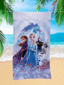 Disney 迪士尼冰雪奇缘沙滩巾，艾莎、安娜和雪宝图案，速干超细纤维毛巾，适用于海滩、泳池和旅行。这款冰雪奇缘主题沙滩巾采用超柔软、高吸水性的超细纤维面料制成，让您在海滩、泳池、健身房或旅行途中保持干爽舒适，为您的夏日时光注入阿伦黛尔的魔法。 - Beach Towel - 查看 11