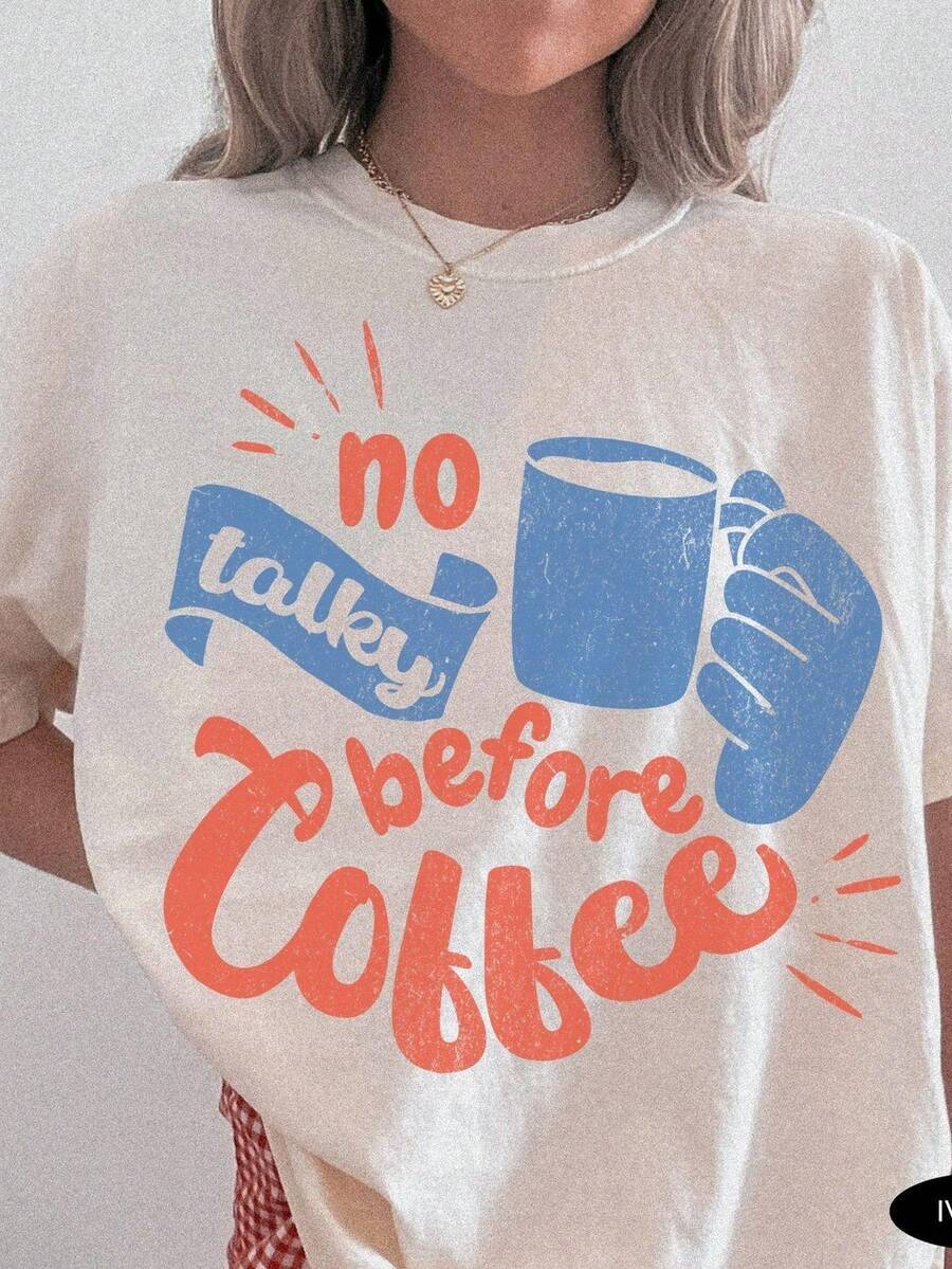 Camiseta divertida de café Camiseta R Camiseta de café Vintage Gráfico de café T1EE.220g unisex algodón puro T1S1Hirt Peso ideal para todas las estaciones, adecuada para M1Oth M1en y women. Tejido duradero de alta calidad, suave al tacto y de larga duración. Parte superior transpirable. Adecuada para mujeres primavera y verano oui, vacaC1Ation oui, Día de la Madre oui, Día de la Independencia oui - Blanco - Ver 1