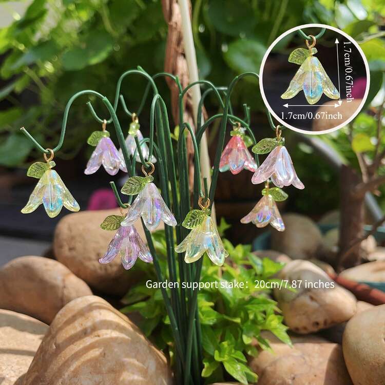 20pcs Garden Decor Stakes, Realistic Lily Of The Valley Flowers