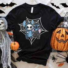 Chemise D'Halloween Sch, Chemise Sch Mignonne, Chemises D'Halloween, Chemise De Voyage, Chemise Land, Chemise De Vances En Famille - 黑色 - 查看 1