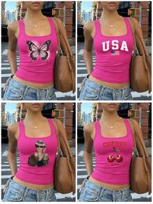 Áo tank top nữ nhún bèo. Áo croptop nữ tùy chỉnh – Thêm thiết kế/hình ảnh của bạn (Logo/Họa tiết/Ảnh thú cưng/Ảnh gia đình, v.v.). Một món quà độc đáo, cá nhân hóa. Với phần nhún bèo co giãn ở cả hai bên, chiếc áo này là món quà hoàn hảo dành cho bạn gái, trang phục lý tưởng cho các buổi hẹn hò của cặp đôi, và phù hợp cho các dịp kỷ niệm, sinh nhật, ngày lễ và các dịp đặc biệt khác. Áo tank top tùy chỉnh | Áo nữ mùa xuân & hè cá nhân hóa | In ấn tùy chỉnh | Trang phục nữ. - Màu Hồng Tươi - Xem 2