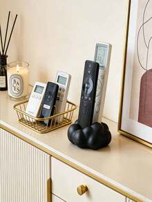 A Cloud-Shaped Remote Control Organizer With A Modern Black And White Color Scheme, Saving Space. Suitable For Storing Media Consoles/DVD/Blu-Ray Players/Sound Systems/Game Consoles In The Living Room Or Bedroom; Also Suitable For Decorative Storage. - Multicolor - View 4