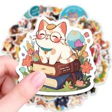 带来温馨猫咪魔法——50张猫咪贴纸，可爱书贴，猫咪图案贴纸，适用于手账、笔记本电脑和手工爱好者，返校季必备 - A - 查看 1