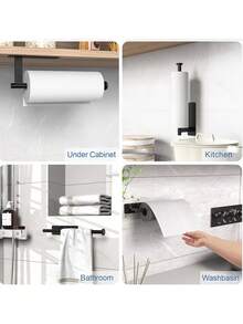 Giá đỡ khăn giấy tự dính gắn tường - Thích hợp cho nhà bếp, phòng tắm và nhà vệ sinh; Dễ dàng lắp đặt. - C-vàng - Xem 8